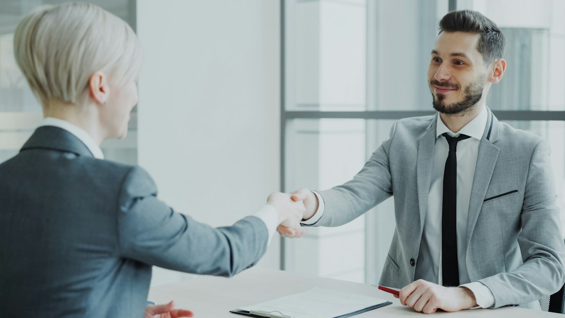 Meeting a client across the table at our Southampton office